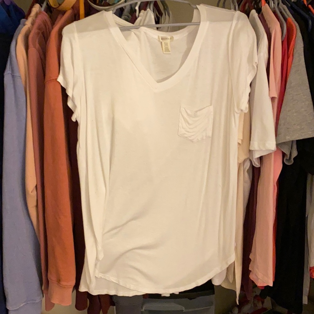 White sheer pocket T
